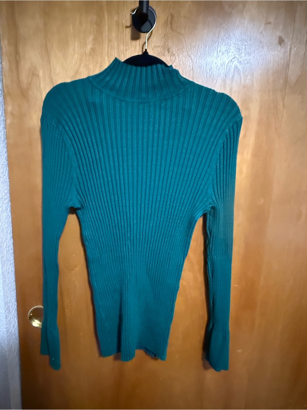 LOFT Teal Ribbed Turtleneck Sweater
